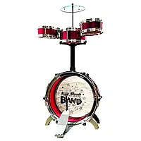 Детская барабанная установка jazz drum 4008E - 4 барабана, тарелка , стульчик, 2 вида
