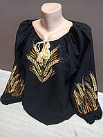 Дизайнерская черная женская вышиванка "Сила духа" с вышивкой Украина УкраинаТД 44-64 размеры