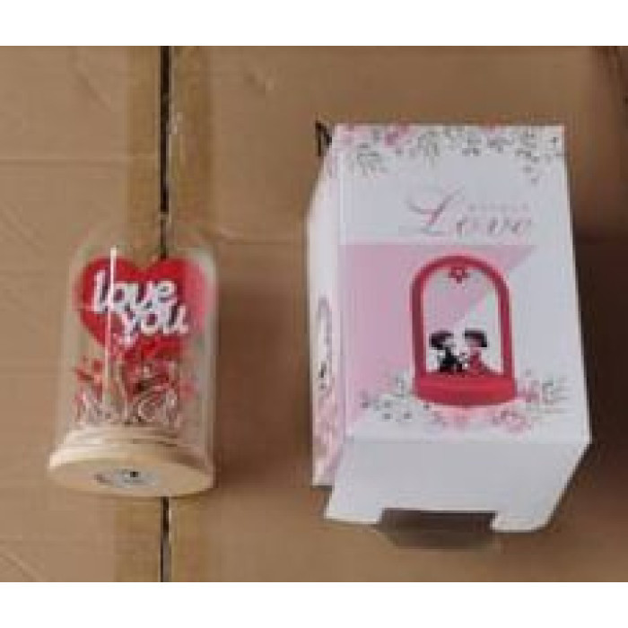 Декоративна світна фігурка в колбі "Love you"