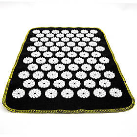 Масажний килимок Аплікатор Кузнєцова (акупунктурний голчастий масажер для спини) OSPORT Lite Mini (apl-018) Чорно-білий