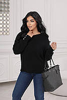 Трендовий базовий теплий жіночий м'який в'язаний светр в'язка кофта Туреччина батал великі розміри