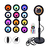 Проєкційна різнобарвна RGB LED-лампа Sunset Lamp з ефектом заходу з пультом, світильник заходу/розсвітла,, фото 4