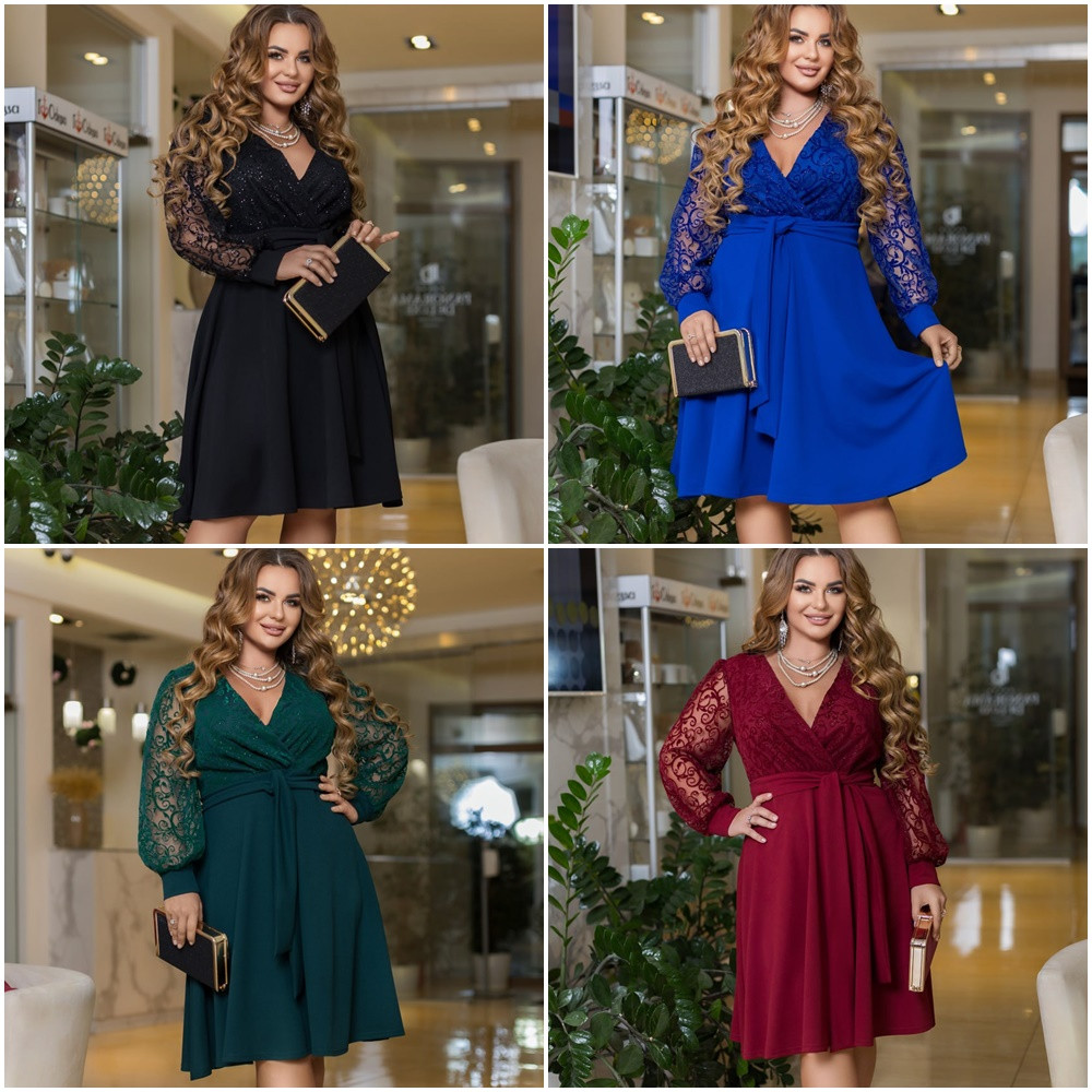 Сукня спідниця-кльош із блискітками великі розміри