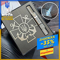 Зажигалка ветрозащитная Lighter Турбо USB подарочная с боксом, Зажигалка газовая подарочная