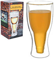 Стакан пивний "Beer Bottle" 350мл mebelime mebelime з подвійними стінками, скляна термокружка, фото 2