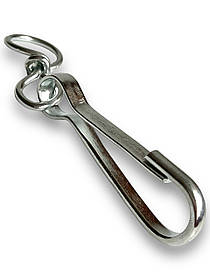 Карабін пружинний із вертлюгом 90 мм. Карабін з вертушкою 90 мм