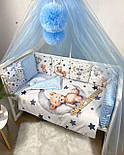 Комплекти в ліжечко для новонароджених Дитяча постільна білизна та балдахін Бортики-захист у дитяче ліжечко, фото 3
