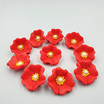 Набір цукрових прикрас Slado Мальва червона — 10 шт.