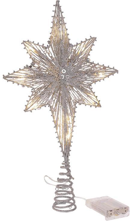 Верхівка для ялинки "Зірочка" 40x20см mebelime з LED-підсвічуванням, срібний колір, фото 1