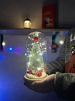 Новорічна ялинка колбі на батарейках з LED підсвічуванням 22см подарунок на Новий рік та Різдво святковий декор
