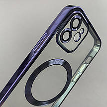 Чохол для Apple iPhone 12 прозорий чохол з магсейфом на телефон айфон 12 бузковий h3b, фото 3