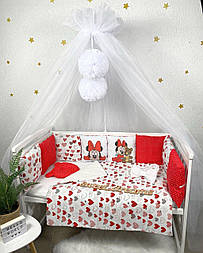 Комплект дитячої постільної білизни з бортиками Для ліжечка малюка Бавовняна дитяча постіль