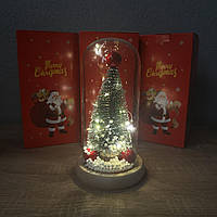 Новогодняя Елка в колбе Christmas tree с LED подсветкой 22см подарок на Новый год Рождество праздничный декор