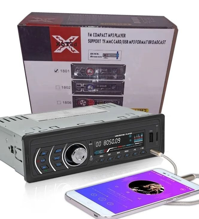 Автомагнітола 1DIN MP3 1801 з RGB