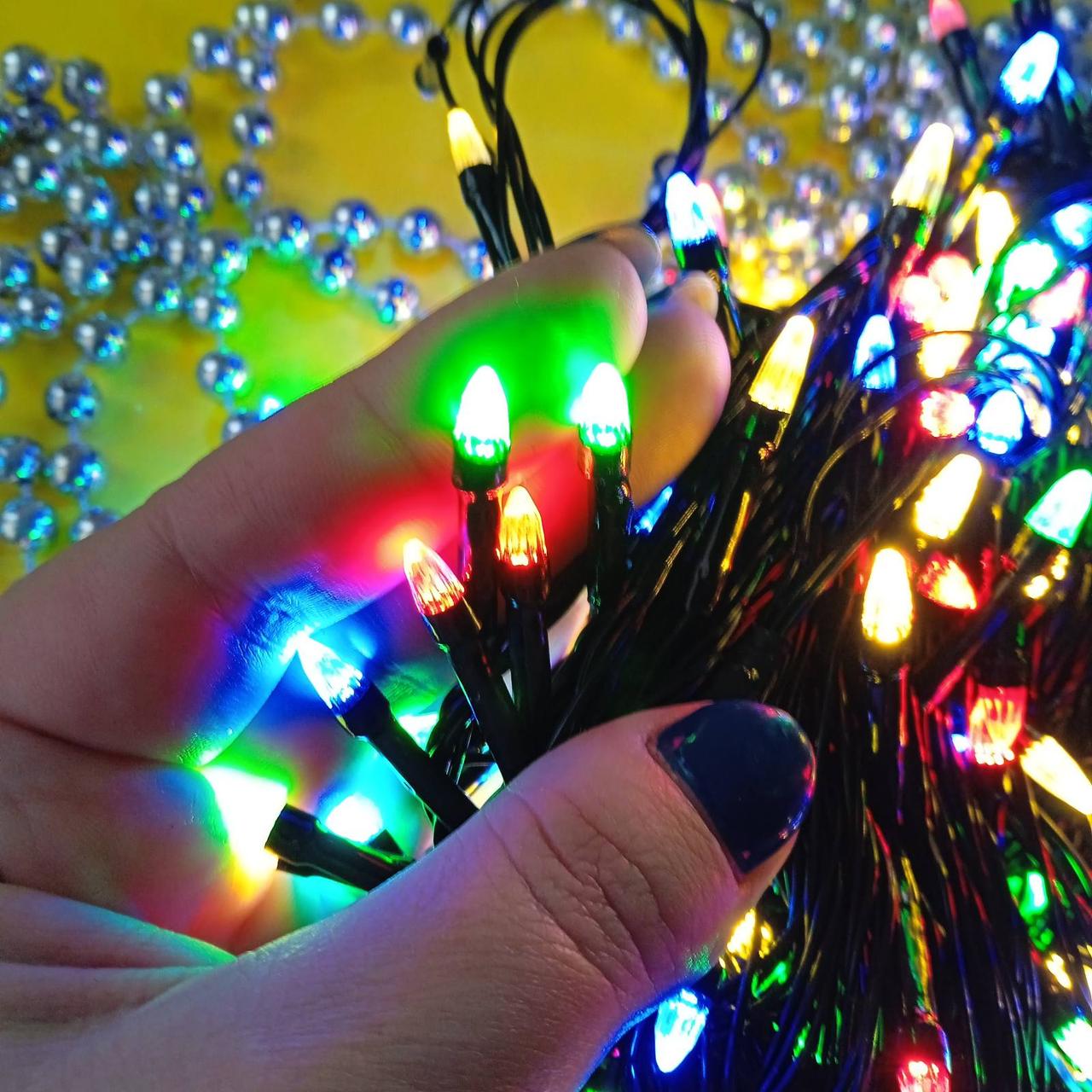 Гірлянда світлодіодна новорічна кольорова 200 LED 10 м <unk> Гірлянда електрична<unk> Новорічна гірлянда, фото 1