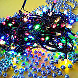Гірлянда світлодіодна новорічна кольорова 200 LED 10 м <unk> Гірлянда електрична<unk> Новорічна гірлянда, фото 3