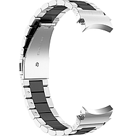 Браслет для Samsung Galaxy Watch 4 / 5 / 6. Серебро с черным.