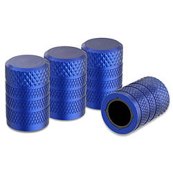 Захисні металопластикові ковпачки Primo на ніпель, золотник автомобільних коліс - Blue