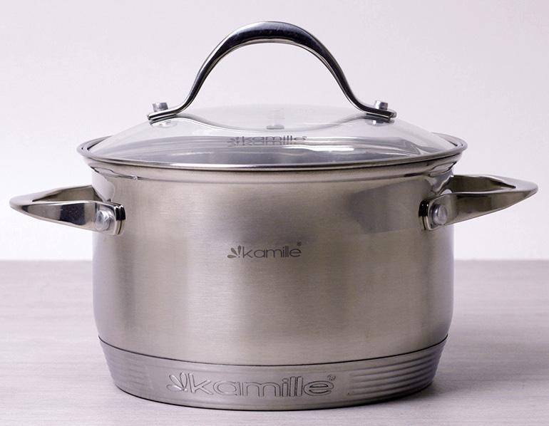 Каструля Kamille Mystery 3.9л mebelime зі скляною кришкою, 7-шарове дно, фото 1