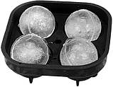 Форма для льоду футбольний м'яч силіконова, Ємності для льоду з кришкою, прикольні, фігурні, куля, 4шт, фото 8