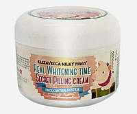 Пілінг-крем для обличчя проти пігментних плям Elizavecca Milky Piggy Real Whitening Time Secret Pilling Cream 100 м