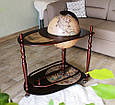 Підлоговий глобус-бар зі столиком двоярусний "Зодіак" дерев'яний на коліщатках сфера Ø 330 мм, фото 4