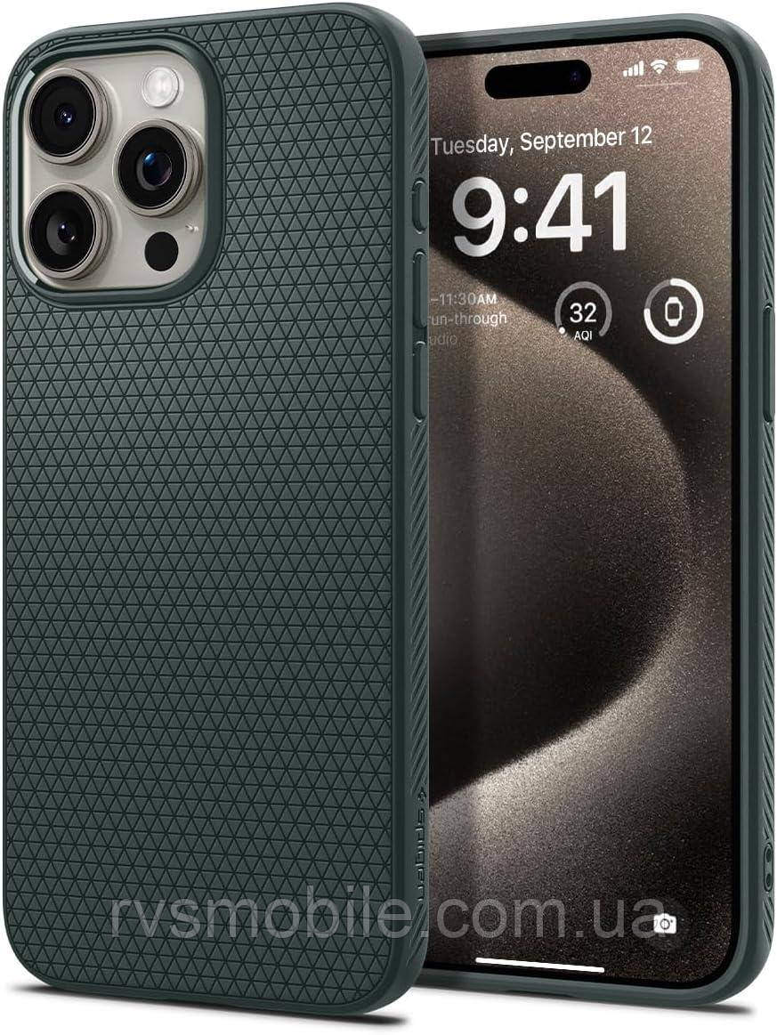 Чохол Spigen для iPhone 15 Pro - Liquid Air, Abyss Green (ACS06706)