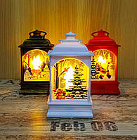 Led нічник ліхтар, Новорічний Ліхтар зі свічкою ЛЕД, Новорічна композиція з ліхтарем і лід свічковий Світильник