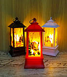 Led нічник ліхтар, Новорічний Ліхтар зі свічкою ЛЕД, Новорічна композиція з ліхтарем і лід свічковий Світильник, фото 4