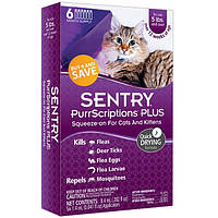 Sentry PurrScriptions Plus СЕНТРИ ПУРРСКРИПШНС ПЛЮС капли от блох и клещей для котов весом от 2,2 кг от 2,2