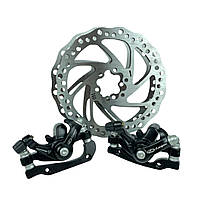 Дискові механічні гальма Logan 160мм передні та задні комплект на велосипед