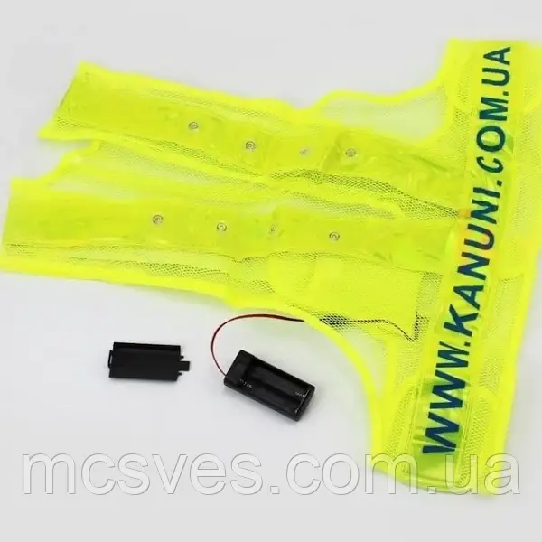 Жилет безпеки світловідбивна сітка LED, M (50*48см)