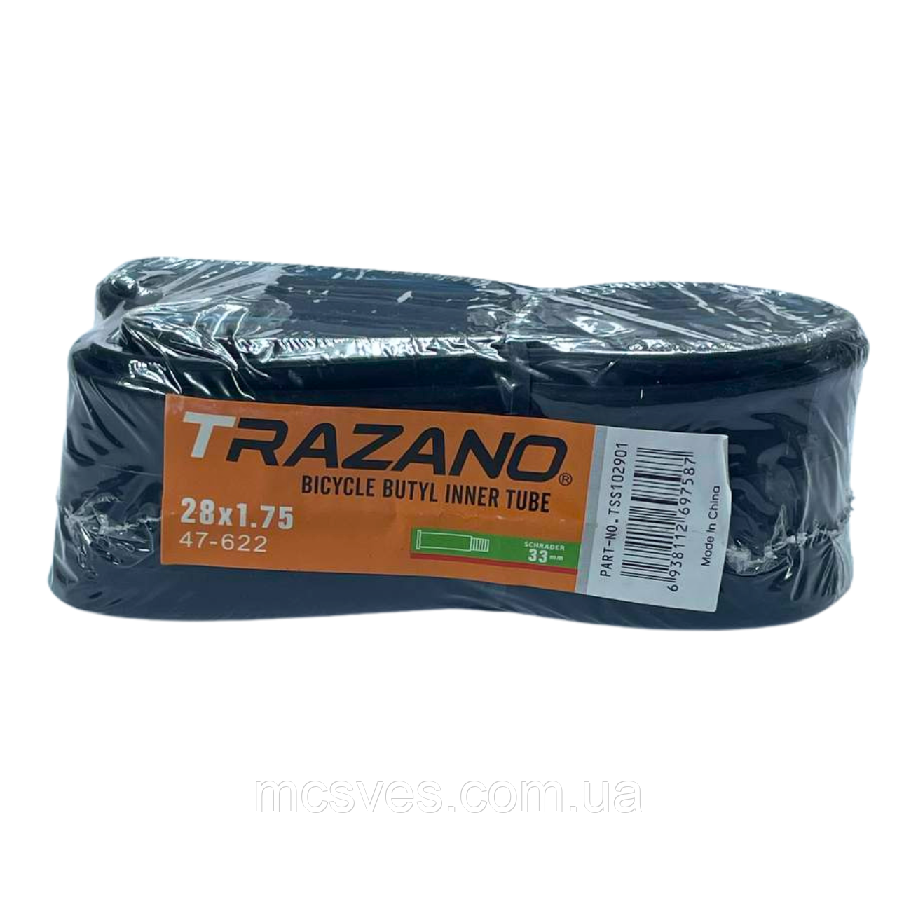 Камера велосипедна 28"х1,75 з ніпелем Schrader AV-33, фото 1