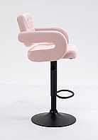 Кресло барное, визажное НR8403W, велюр, пудра,база черная