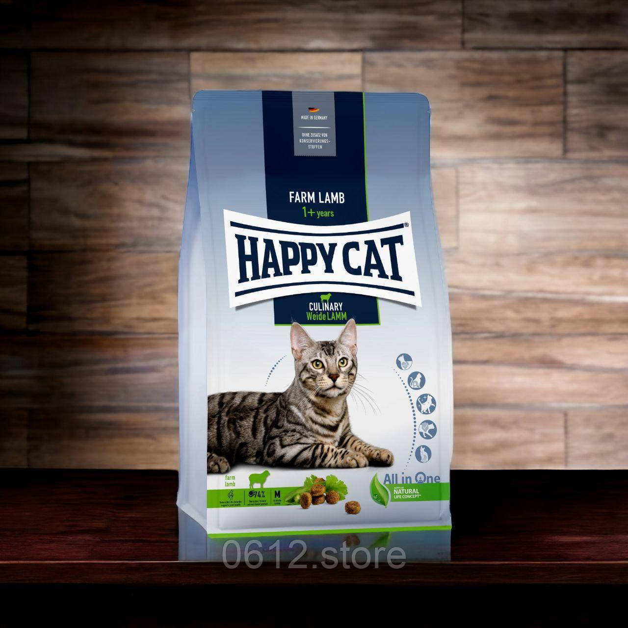 Happy Cat Culinary Weide-Lamm сухий корм для дорослих котів з ягням, 4 кг, фото 1