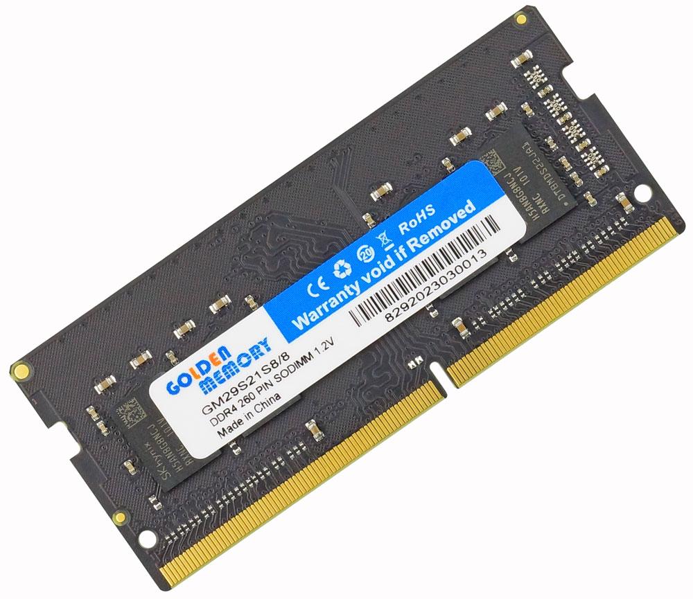 Оперативна пам'ять DDR4 2933MHz 8GB SoDIMM для ноутбука (PC4-23400) - CL21 1.2V Golden Memory GM29S21S8/8