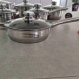 Набор кастрюль из нержавеющей стали ZP 075, набор посуды, посуда из нержавейки (12 предметов), фото 6