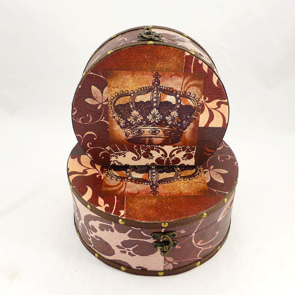 Ящик круглий набір з 2-х - Корона SH31297