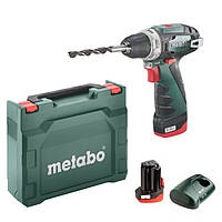 Акумуляторний дриль-шуруповерт Metabo PowerMaxx BS Basic (2х10.8 В, 2 А*год) (600080500). Оригінал