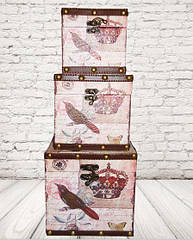 Скриня квадратна набір з 3-х - Корона SH31353-073