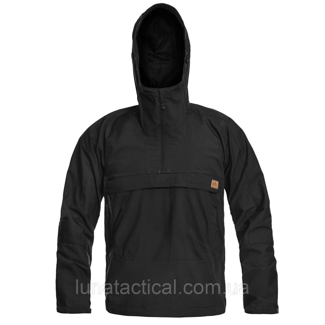 Анорак Helikon-Tex Woodsman Anorak Jacket Black,тактическая черная мужская куртка-дождевик с капюшоном НАТО