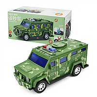 Сейф-копилка "Машина военная Hummer" YJ847 / Детская копилка машинка / Машинка сейф / Машинка копилка