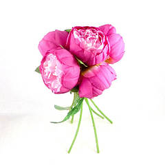 Півонія Букет 5 голів Однотонний 30 см тканина 301