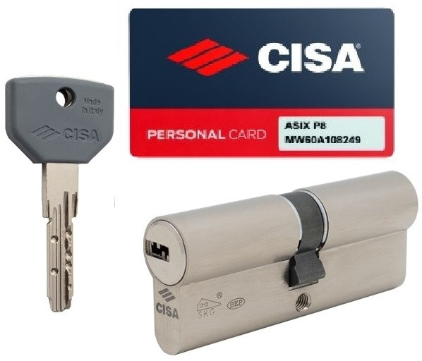 Циліндровий механізм CISA ASIX Р8 80мм (40*40) нікель матовий