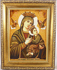 Ікона з бурштину Богородиця i-60 15*20