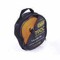 СИЛА Трос буксирувальний посилений із подвійною пряжкою 5 тонн 5 м х 60 мм (гак), фото 3