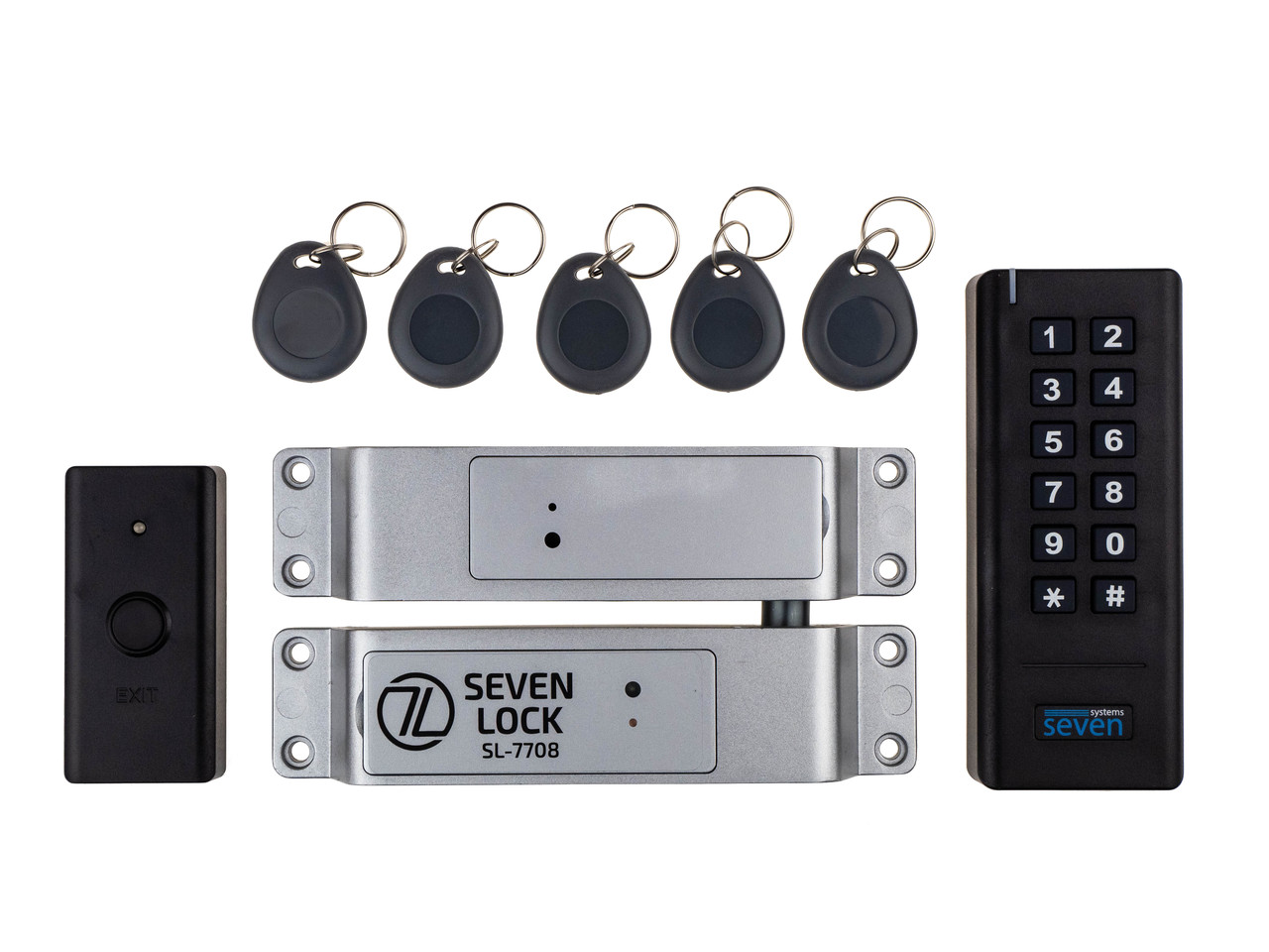 Беспроводной комплект контроля доступа SEVEN LOCK SL-7708 black - фото 1 - id-p2034054641