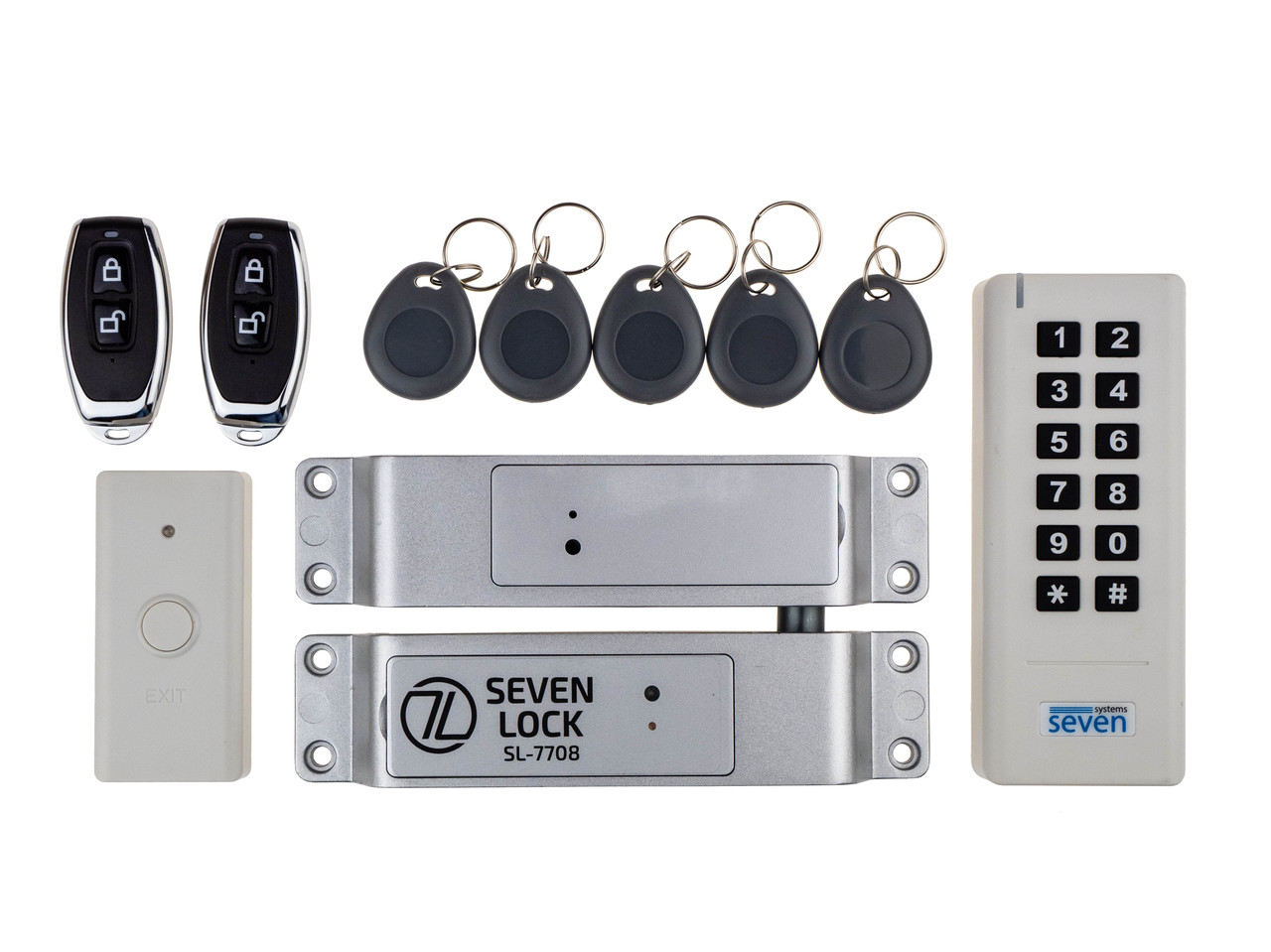 Беспроводной комплект контроля доступа с радиобрелками SEVEN LOCK SL-7708r - фото 2 - id-p2034054642