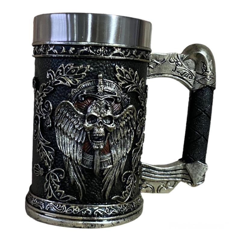 Кухоль Вікінг Воїн 3D Чашка 3D Меч у Черепі 500 мл, фото 1