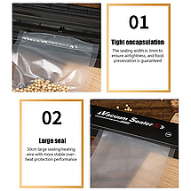 Домашній вакуумний пакувальник продуктів Vacuum Sealer і 10 шт пакетів, чорний, фото 4